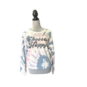 Grayson Threads Choose Happy Tie Dye Sweatshirt XS Pullover‎ Top